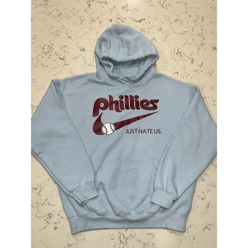Vintage Philadelphia Phillies Blue Pullover Hoodie Sweatshirt MLB Medium